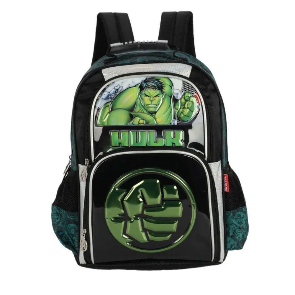 Mochila Costas Vingadores Hulk Verde Herói Menino Escolar Infantil Luxcel - 4
