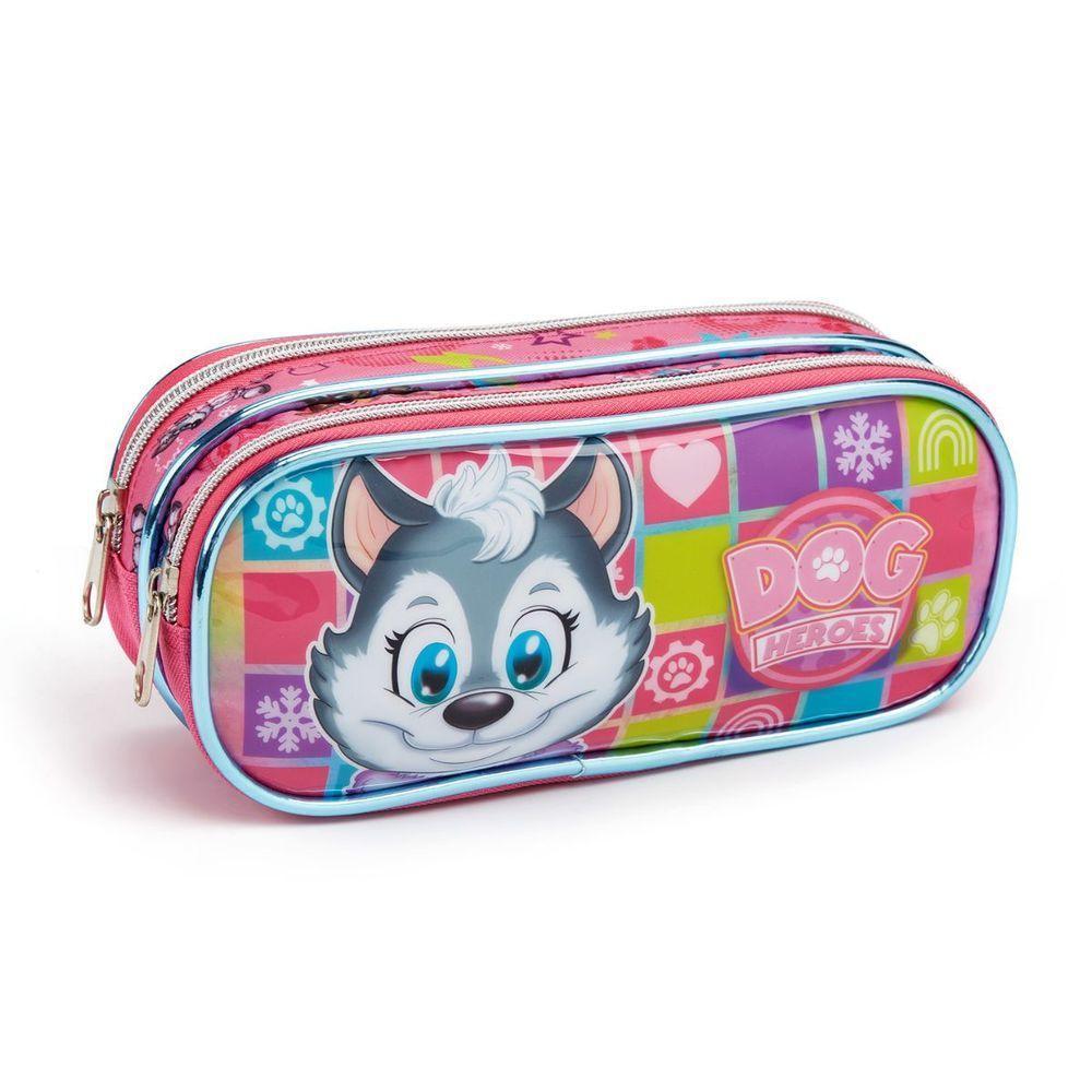 Kit Mochila Rodinhas Dog Heroes Escolar Cachorros Heróis Infantil Menina Seanite - 5