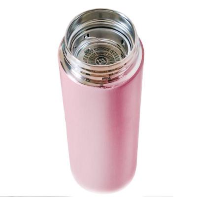 Garrafa Térmica Inteligente De Inox 500ml Tampa C-sensor De Temperatura Led água Café Chá Rosa Bebe