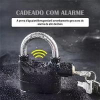 Cadeado Com Alarme Sonoro 110db Antifurto Para Portões Casa E Veículos - 2