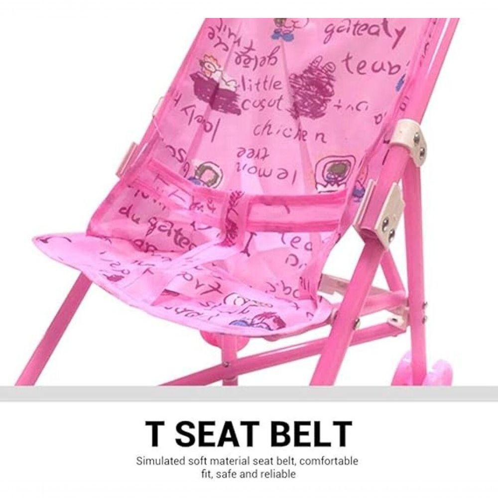 Boneca Bebe Com Carrinho De Passeio Dobravel Infantil Reborn Brinquedo - 4