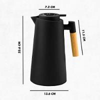 Garrafa Térmica Quente E Frio Café Com Termômetro Digital 1 Litro Cabo De Madeira - 2