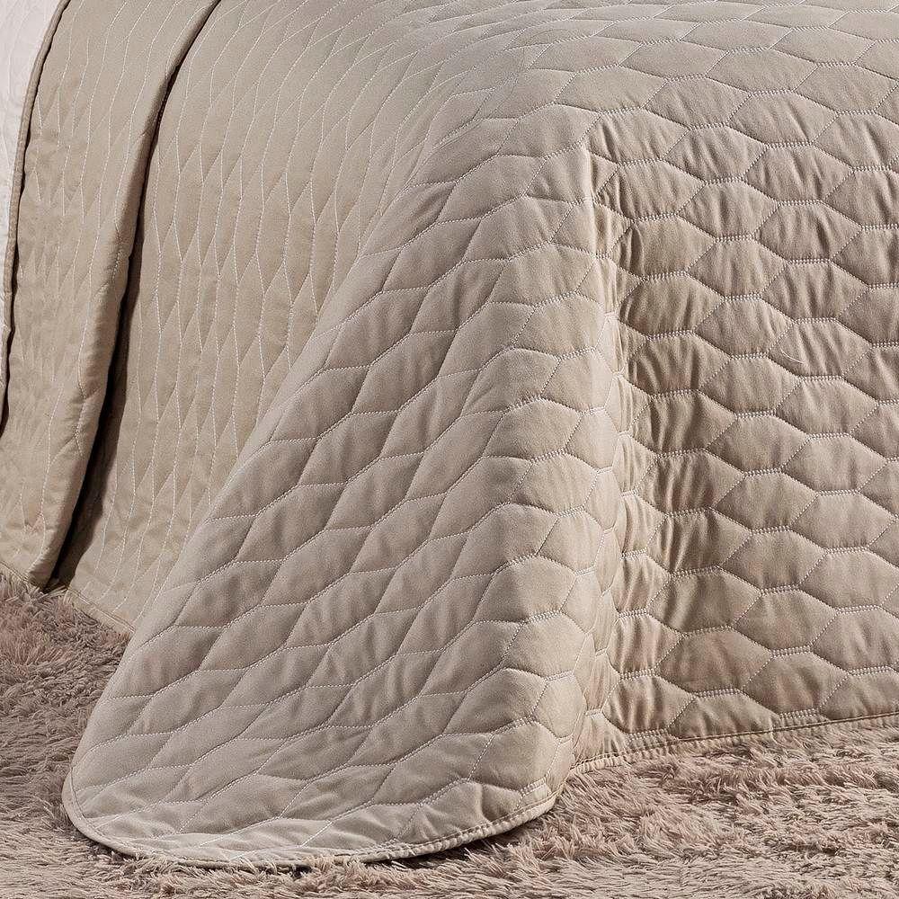 Cobre Leito Queen Dallas Micropercal 200 Fios Dupla Face 3 Peças - Bege - 2