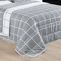 Cobre Leito Queen Dustin Micropercal 200 Fios Dupla Face 3 Peças - Cinza - 2