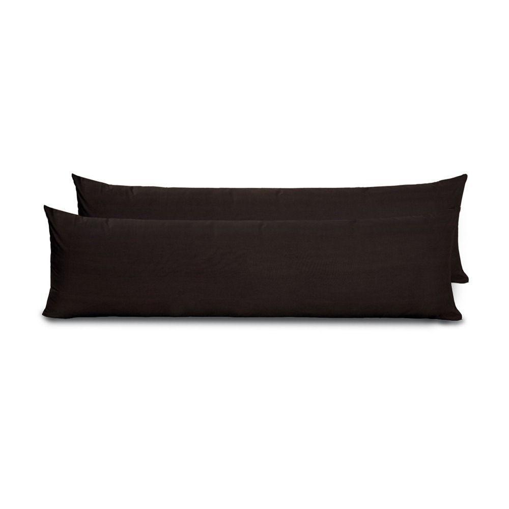 Fronhas Para Travesseiro De Corpo Slim 1,50m X 50cm 2 Unidades - Preto - 1