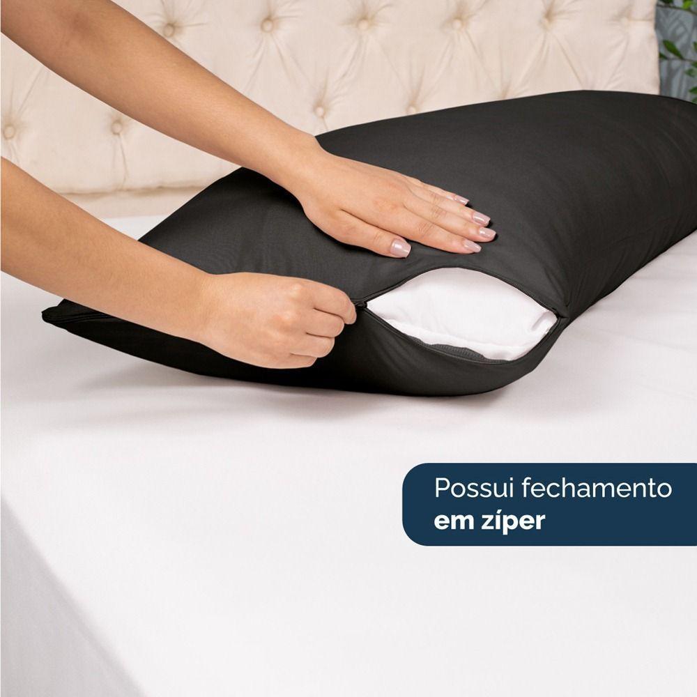 Fronhas Para Travesseiro De Corpo Slim 1,50m X 50cm 2 Unidades - Preto - 2