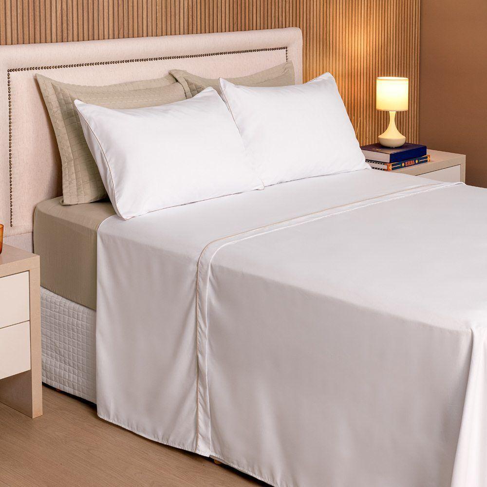 Jogo De Lençol Queen Linea Percal 200 Fios 4 Peças - Bege - 3
