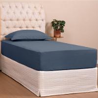 Jogo De Lençol Solteiro Slim Percal 200 Fios 2 Peças - Marinho - 2