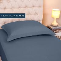 Jogo De Lençol Solteiro Slim Percal 200 Fios 2 Peças - Marinho - 3