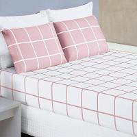 Jogo De Lençol King Micropercal 200 Fios Dustin 3 Peças - Rosa - 1