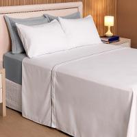 Jogo De Lençol Casal Padrão Linea Percal 200 Fios 4 Peças - Cinza - 2