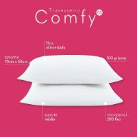 Kit Travesseiros Comfy Suporte Médio Fibra Siliconizada 500 Gramas 70cm X 50cm - 2 Unidades - 2