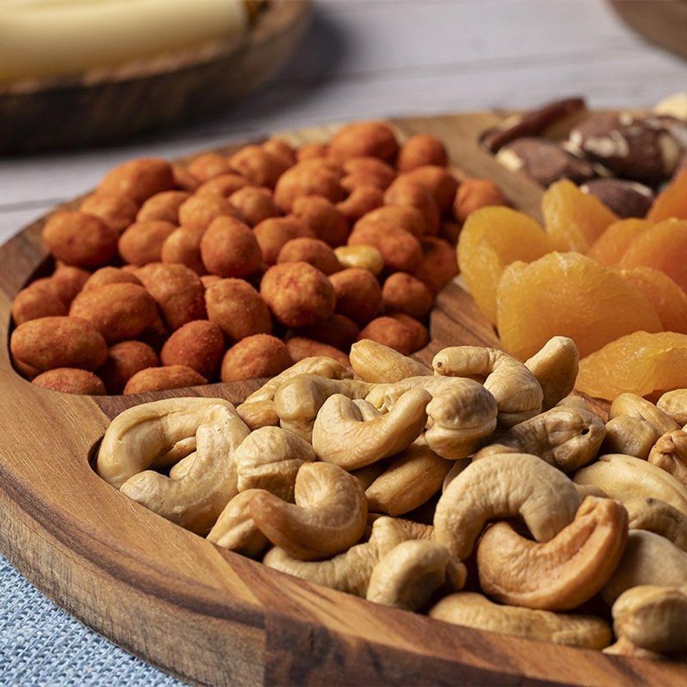 Petisqueira Redonda De Madeira Teca Com 5 Divisões - Stolf - 2