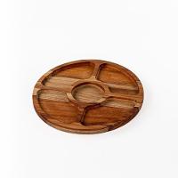 Petisqueira Redonda De Madeira Teca Com 5 Divisões - Stolf - 1