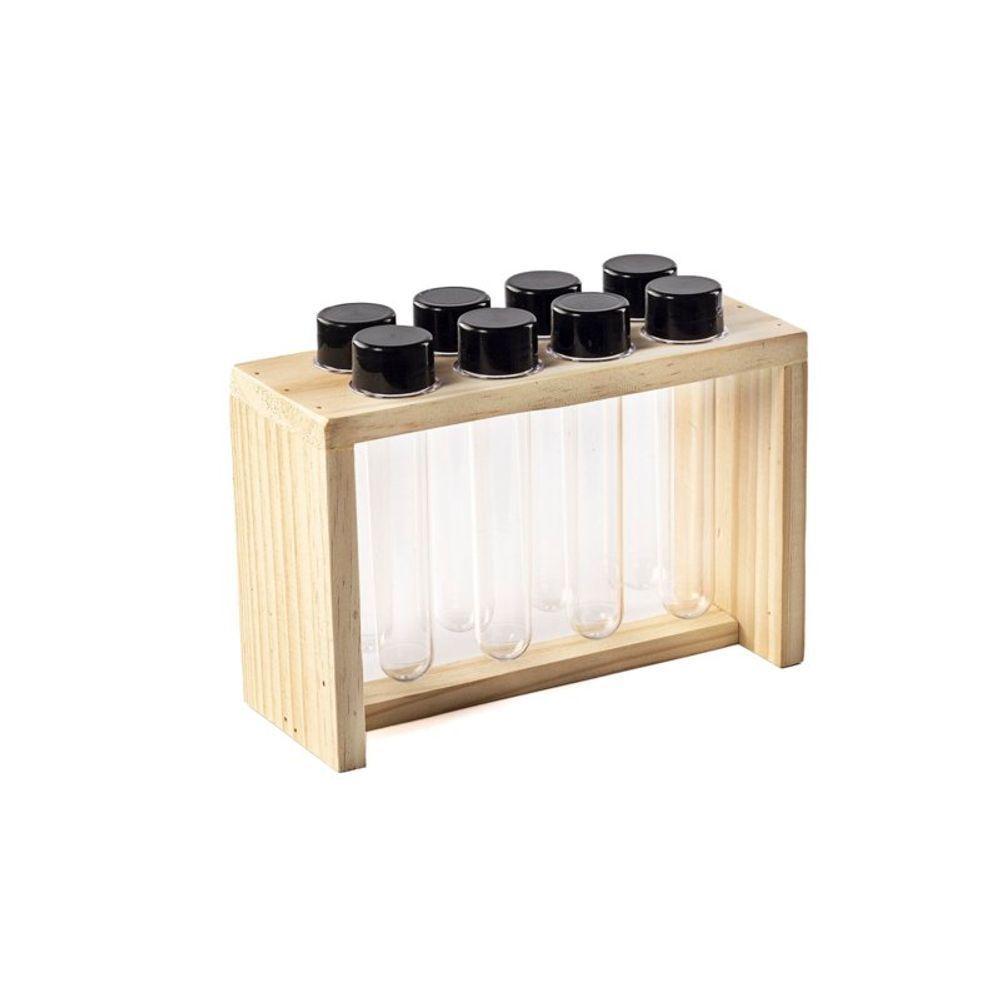 Porta Tempero 8 Tubos Madeira Pinus - Stolf - 1