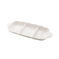 Petisqueira Com 3 Divisórias Em Porcelana Butterfly Flower 34x14,5cm Lyor - 1