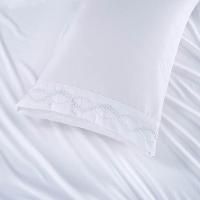 Jogo De Lençol Queen Bordado 300 Fios Romance 4 Peças Cor Brancoo - 3