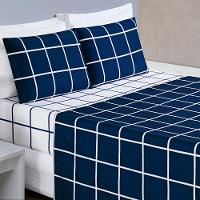 Kit Cobre Leito Casal Dustin 200 Fios Com Jogo De Lençol - 7 Peças Marinho - 2