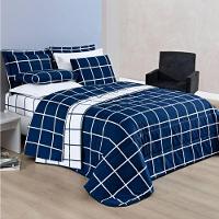 Kit Cobre Leito Casal Dustin 200 Fios Com Jogo De Lençol - 7 Peças Marinho - 3