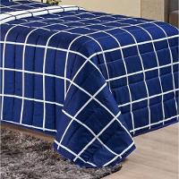 Cobre Leito Solteiro Dustin Micropercal 200 Fios Dupla Face 2 Peças - Marinho - 2