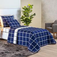 Cobre Leito Solteiro Dustin Micropercal 200 Fios Dupla Face 2 Peças - Marinho - 3