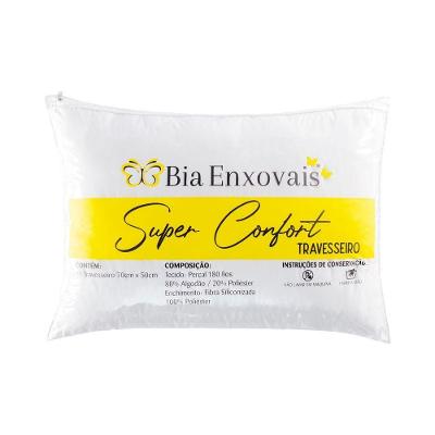 Travesseiro Confort Percal 180 Fios Fibra Siliconizada 70cm X 50cm - 1 Unidade