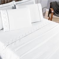 Jogo De Lençol Queen 300 Fios Bordado Infinity 4 Peças - Branco - 2