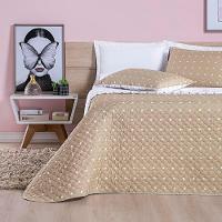 Cobre Leito Casal Padrão Petit Poa Micropercal 200 Fios Dupla Face 3 Peças - Caqui - 2