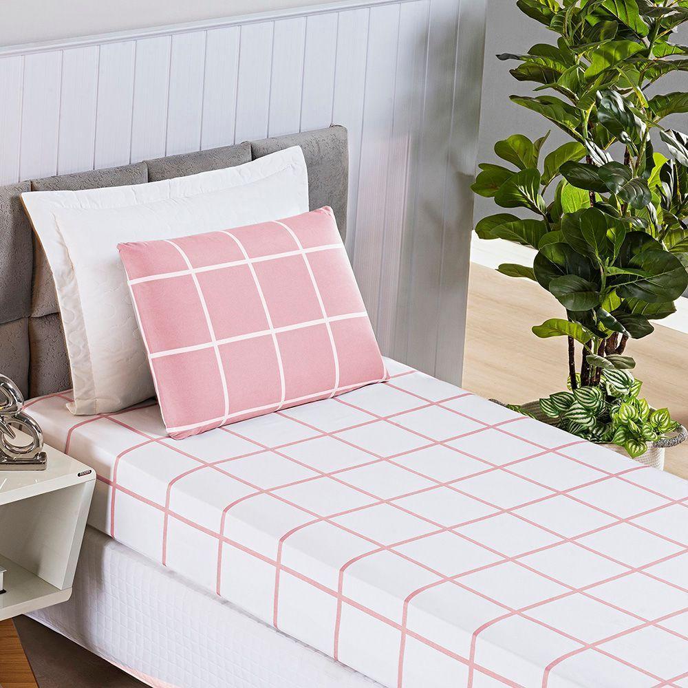 Jogo De Lençol Solteiro Micropercal 200 Fios Dustin 2 Peças - Rosa - 1