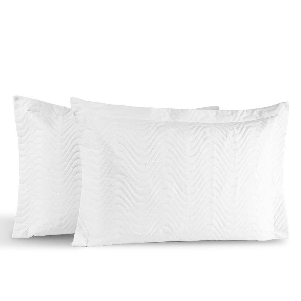 Kit Portas Travesseiros Silver Percal 180 Fios 50cm X 70cm 2 Peças - Branco - 1