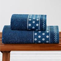 Jogo De Banho Petit Poa Algodão 5 Peças - Marinho - 3