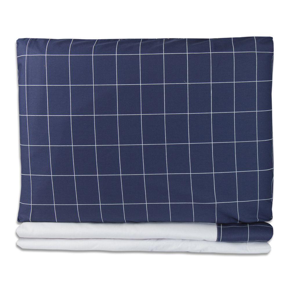 Jogo De Lençol Para Berço Americano 100% Algodão 3 Peças - Grid - 1