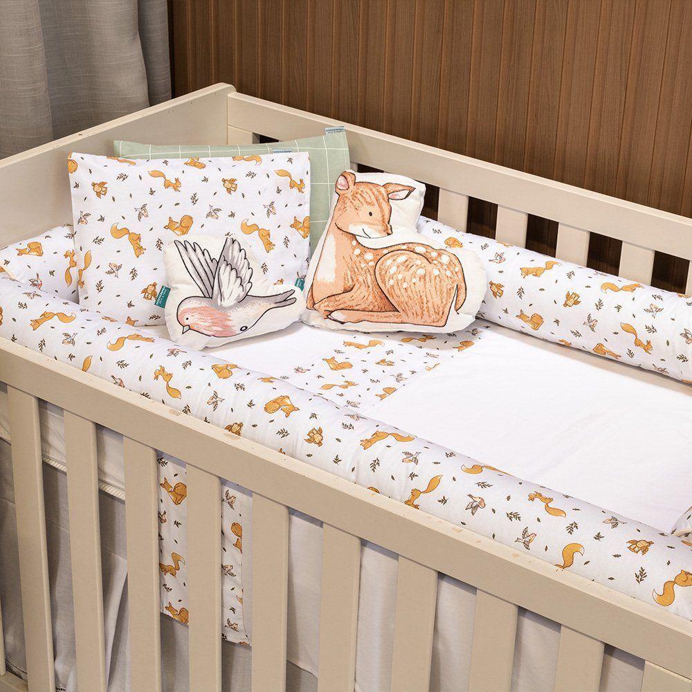 Jogo De Lençol Para Berço Americano 100% Algodão 3 Peças - Raposinha - 2