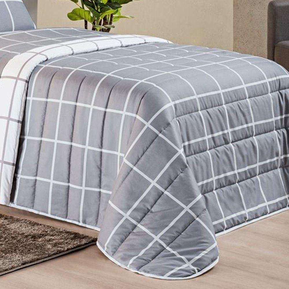 Cobre Leito Solteiro Dustin Micropercal 200 Fios Dupla Face 2 Peças - Cinza - 2