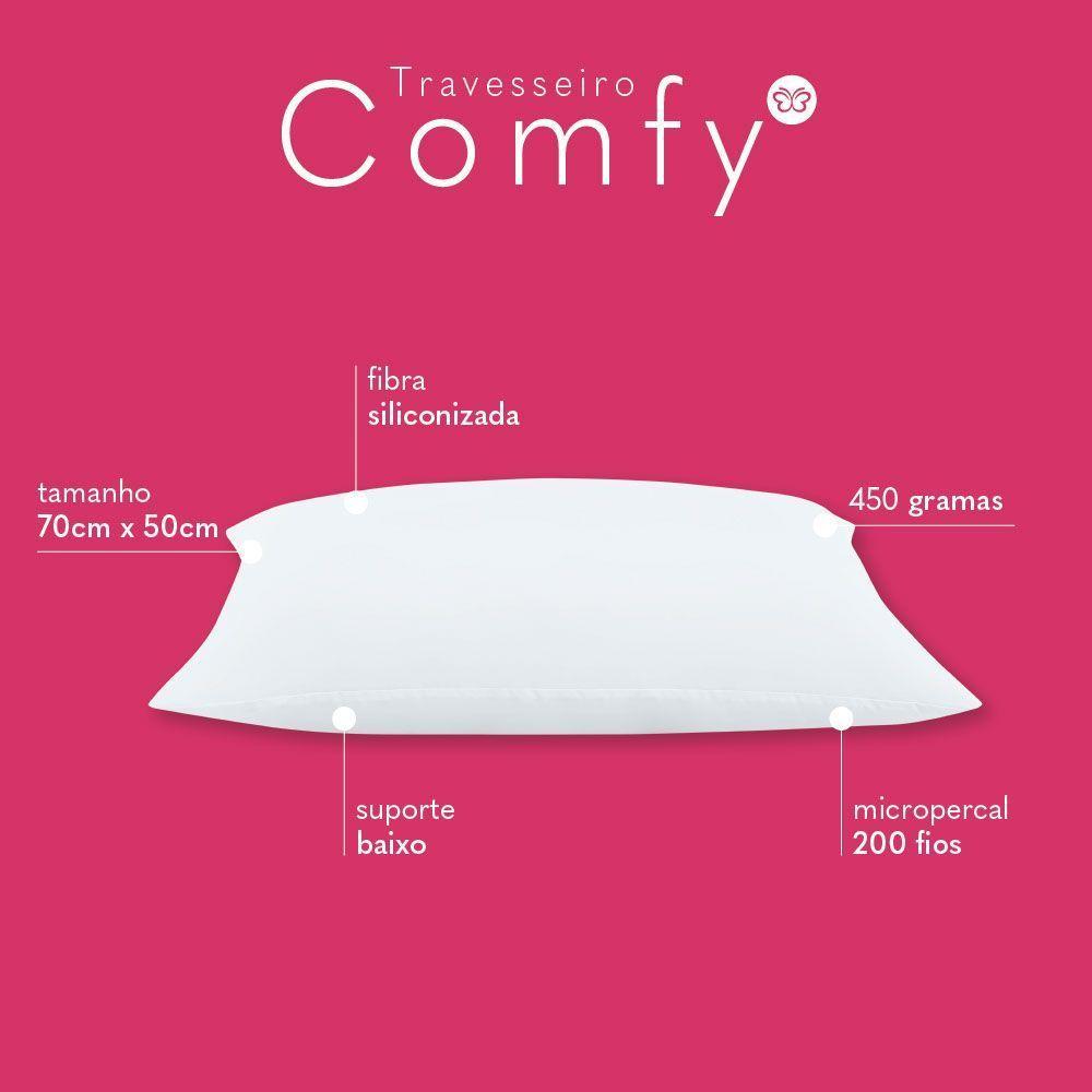 Travesseiro Comfy Suporte Baixo Fibra Siliconizada 450 Gramas 70cm X 50cm - 1 Unidade - 2