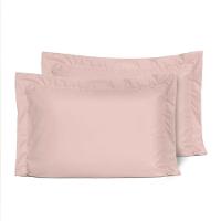 Kit Fronhas Slim Com 3 Abas Percal 200 Fios 50cm X 70cm 2 Peças - Rose - 1