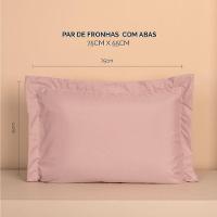 Kit Fronhas Slim Com 3 Abas Percal 200 Fios 50cm X 70cm 2 Peças - Rose - 3