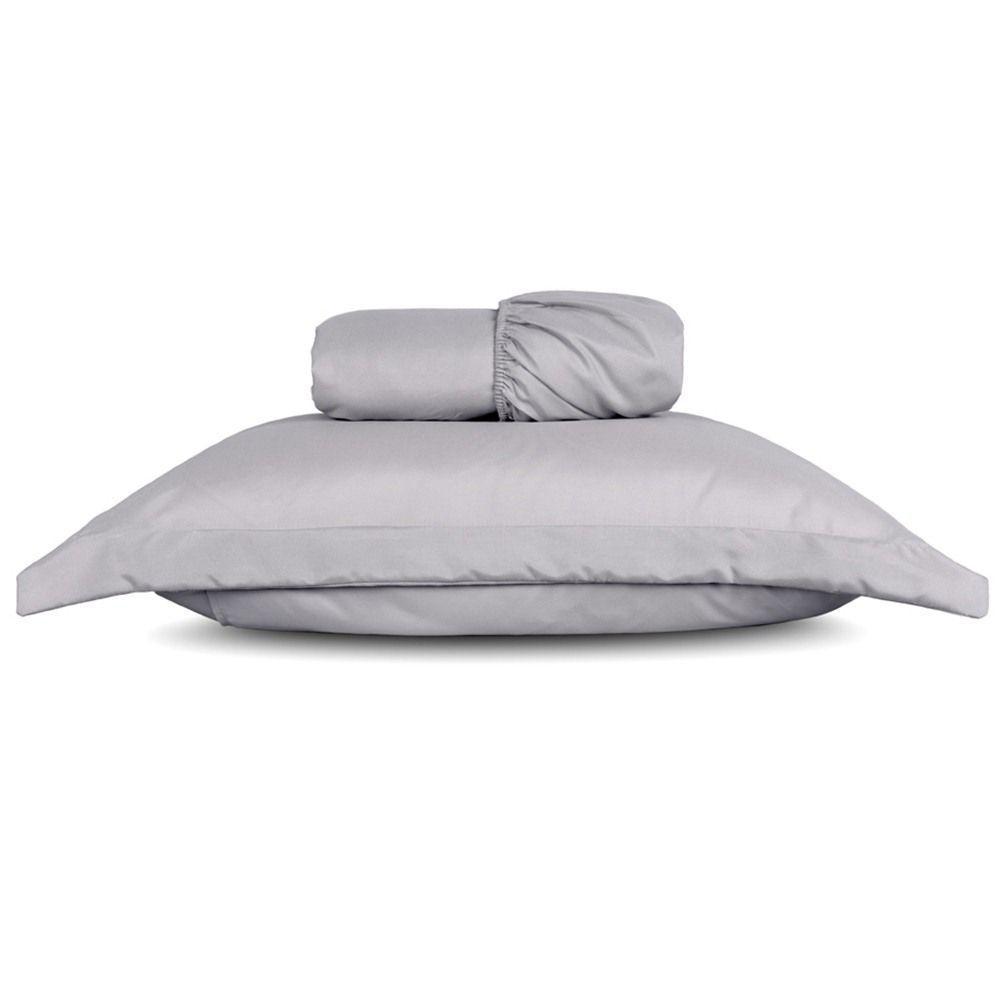 Jogo De Lençol Solteiro Slim Percal 200 Fios 2 Peças - Cinza - 1