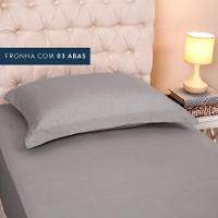 Jogo De Lençol Solteiro Slim Percal 200 Fios 2 Peças - Cinza - 3