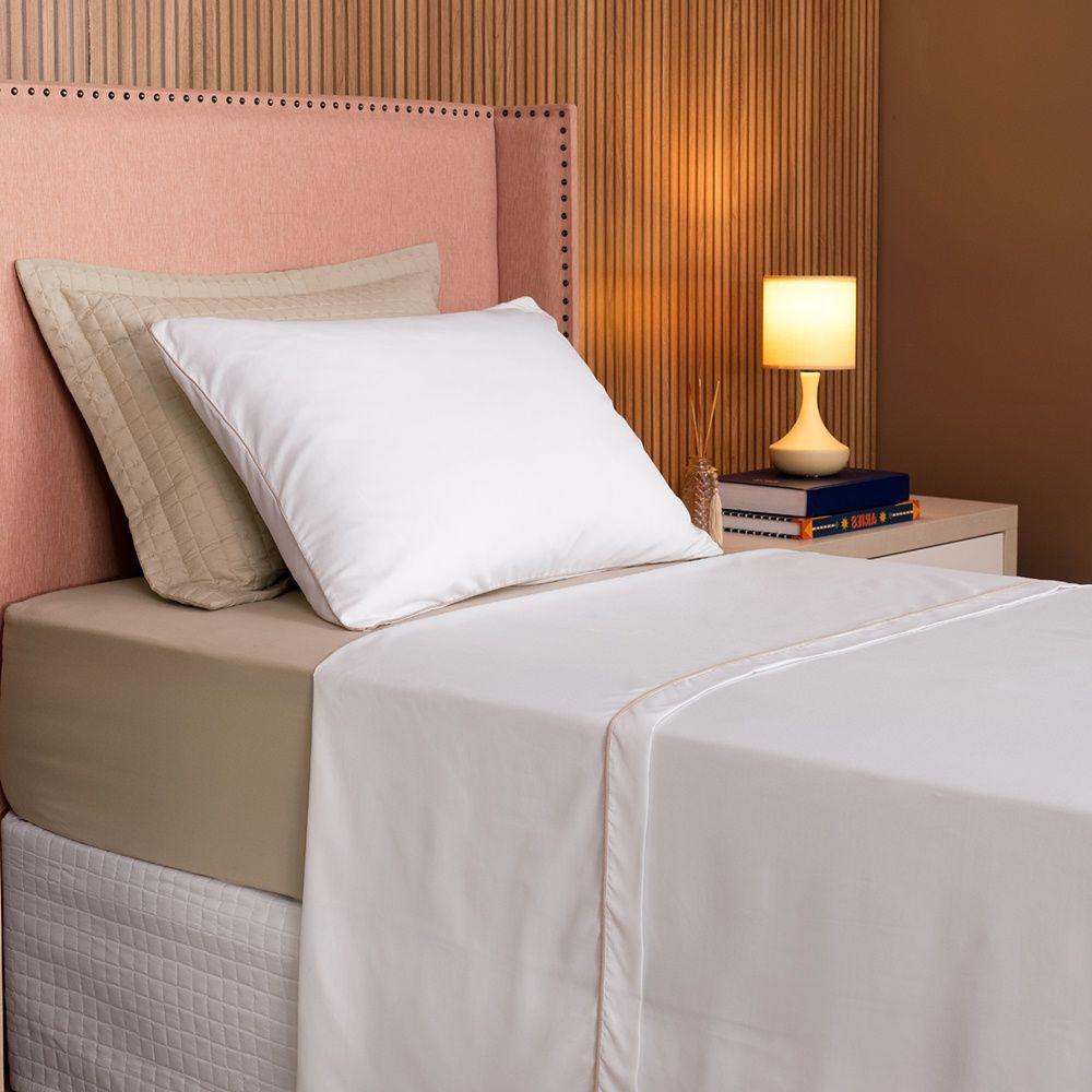 Jogo De Lençol Solteiro Linea Percal 200 Fios 3 Peças - Bege - 2