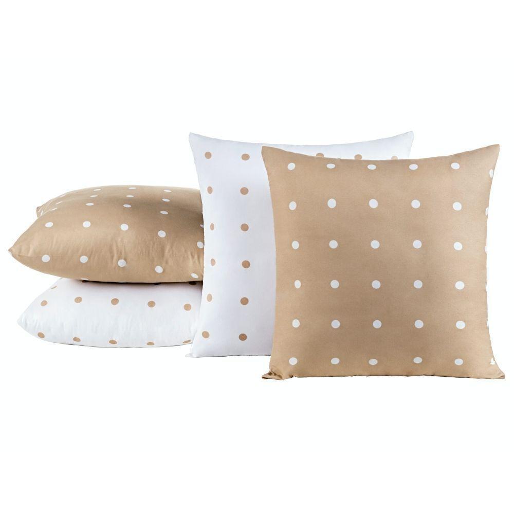 Kit 04 Almofadas Cheias Petit Poa 45cm X 45cm - Caqui - 1