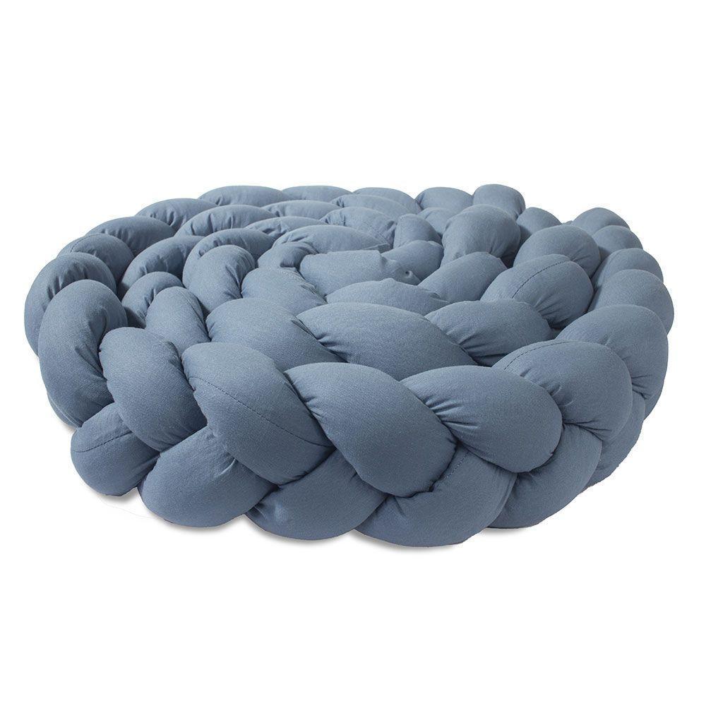 Trança Protetora Para Berço E Cama Percal 200 Fios Liso - Cinza Jeans - 1