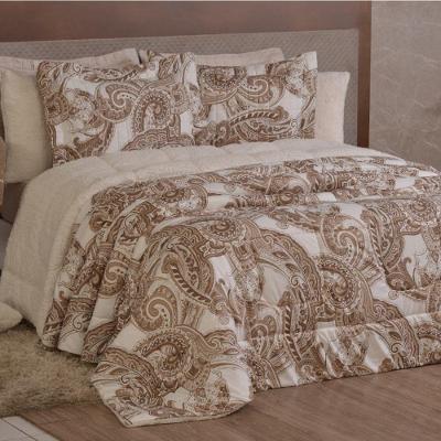 Edredom Queen Coberdrom Top Line Estampado Hipercal-sherpa 3 Peças - Malaga