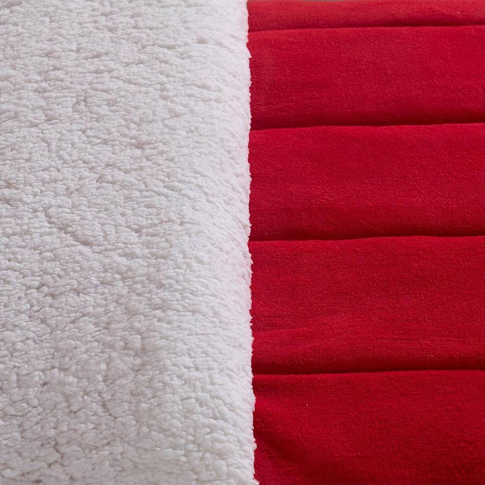 Edredom Solteiro Coberdrom Noruega Sherpa-mantinha 1 Peça - Vermelho - 3