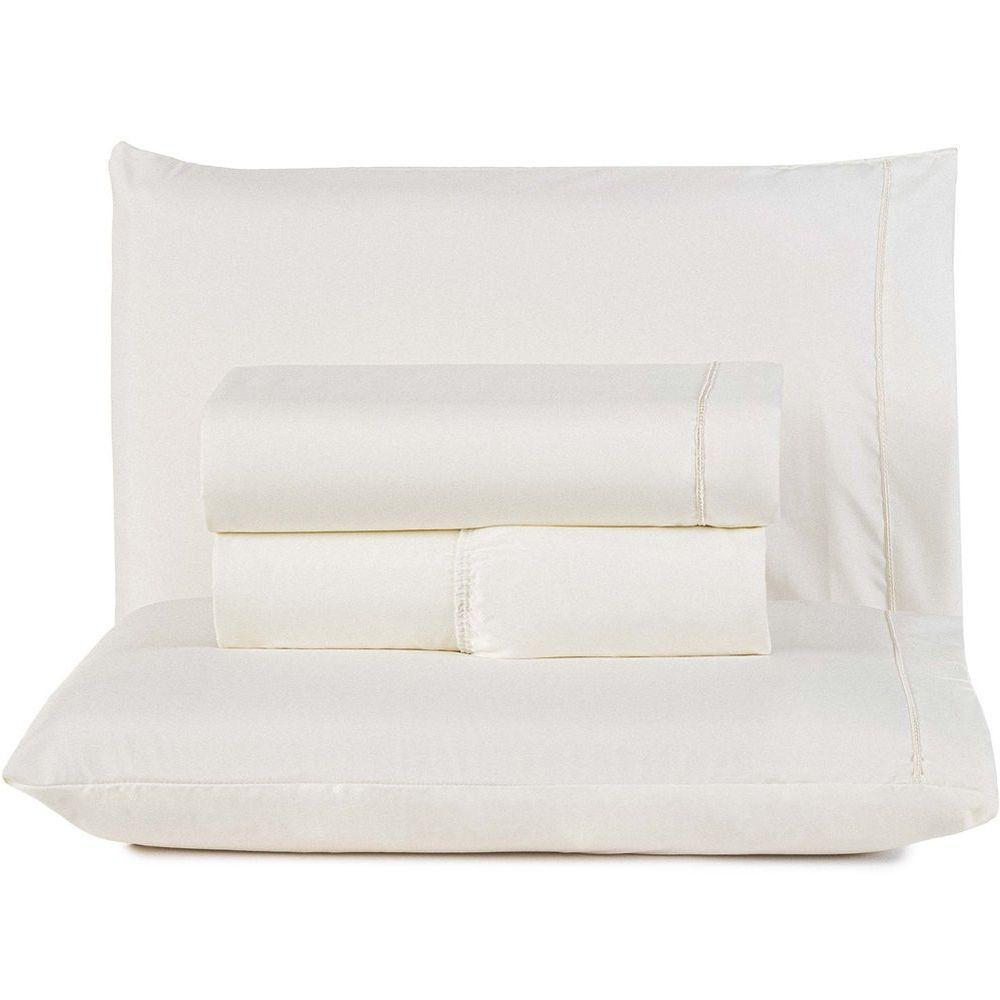 Jogo De Lençol Queen Top Line 180 Fios 4 Peças - Marfim - 1