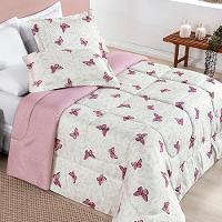 Edredom Queen Dupla Face Avere 200 Fios Estampado 3 Peças Cor Borboletas - 1