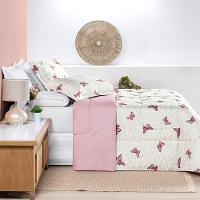 Edredom Queen Dupla Face Avere 200 Fios Estampado 3 Peças Cor Borboletas - 3