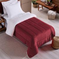 Edredom Solteiro Coberdrom Noruega Sherpa-mantinha 1 Peça - Vinho - 2