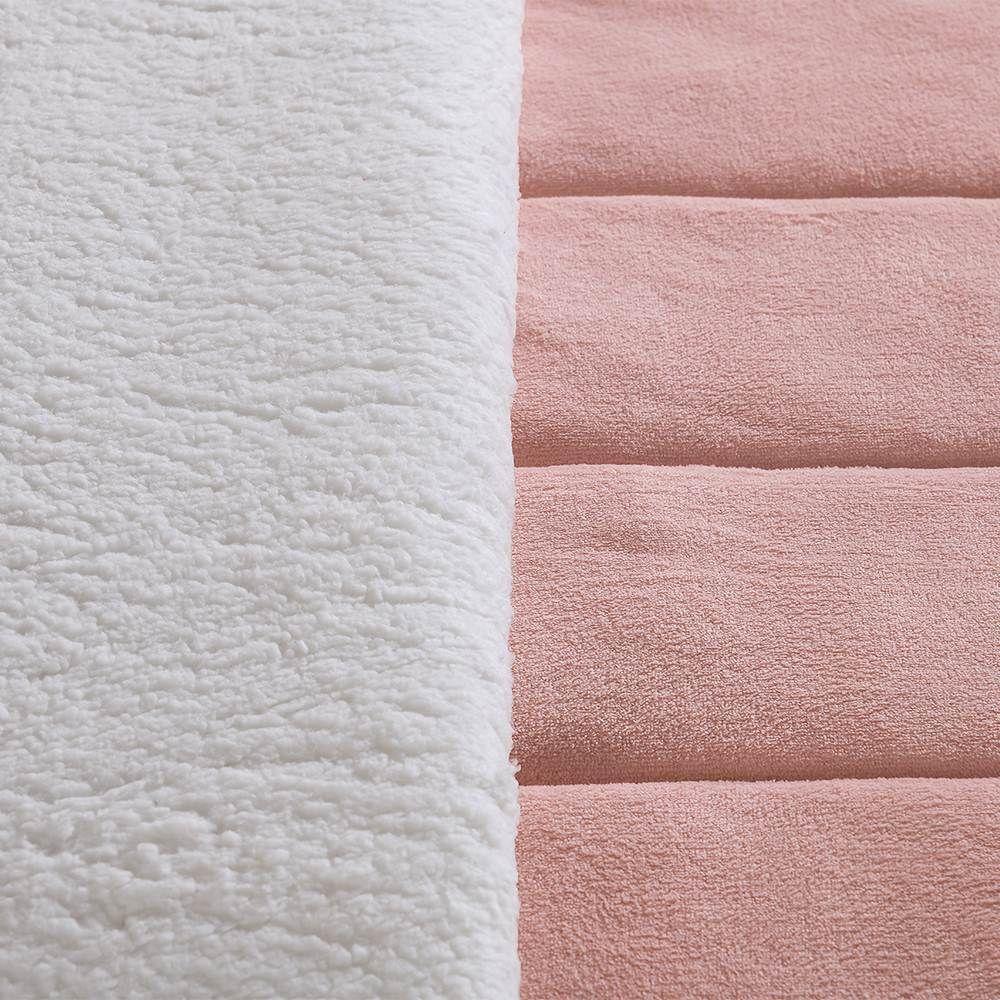 Edredom Solteiro Coberdrom Noruega Sherpa-mantinha 1 Peça - Rosa - 2