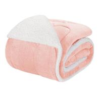 Edredom Solteiro Coberdrom Noruega Sherpa-mantinha 1 Peça - Rosa - 1